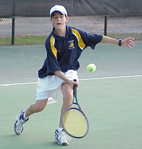 A deftly played drop shot from third former Mauricio Osorio.