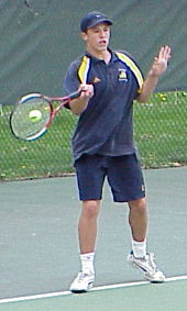Karl Blunden '04 returns serve.